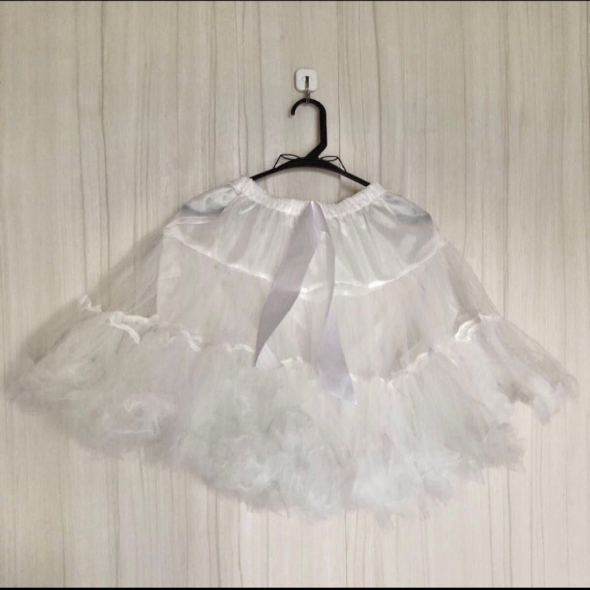 45cm パニエ ふわふわ スカート　ふんわり ボリューム ホワイト　コスプレ ロリータ　白 ドレス