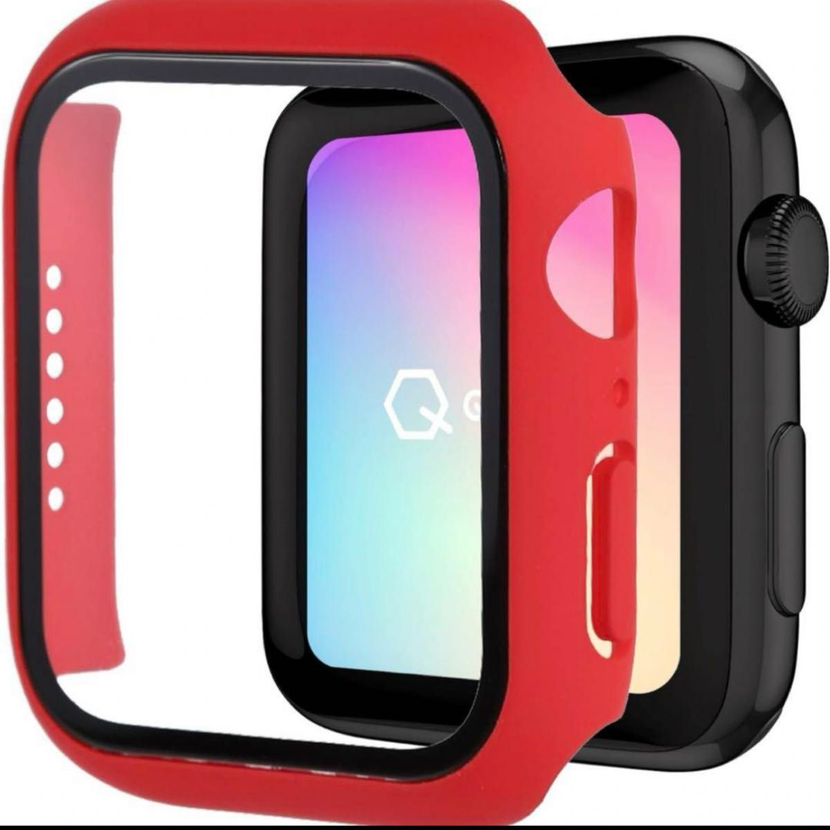 AppleWatch series 7 41mm / 45mm 保護ケース 防水 アップルウォッチ カバー レッド