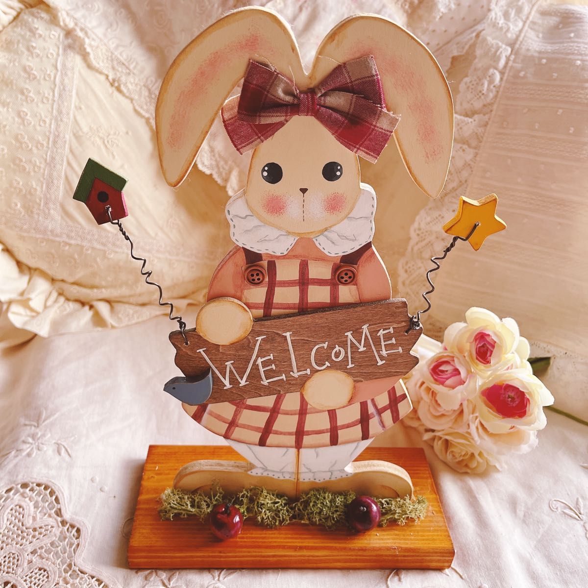 楽天市場】WELCOME うさぎ ウェルカムボードうさぎの置物 置物