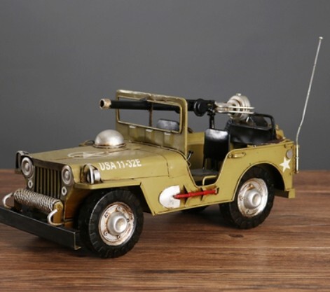 ※BIG※ジープ 687レトロノスタルジック 第二次世界大戦 錬鉄製 昔 解放 軍用 クラシックカー 車 シミュレーションモデル 装飾品 0138