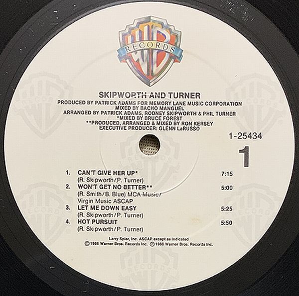 LP Skipworth And Turner 試聴 US盤 スキップワース＆ターナー Patrick Adams 1-25434 _画像3