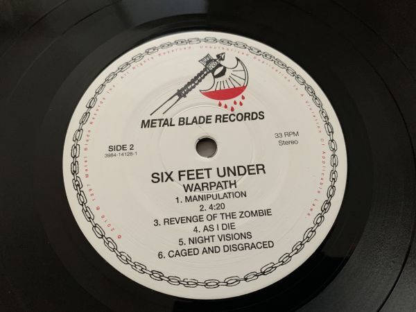 LP レコード ◆ SIX FEED UNDER / Warpath / 3984-14128-1 / ミスプリ Metal Blade Records / Cannibal Corpse / Death Metal デスメタル_画像7