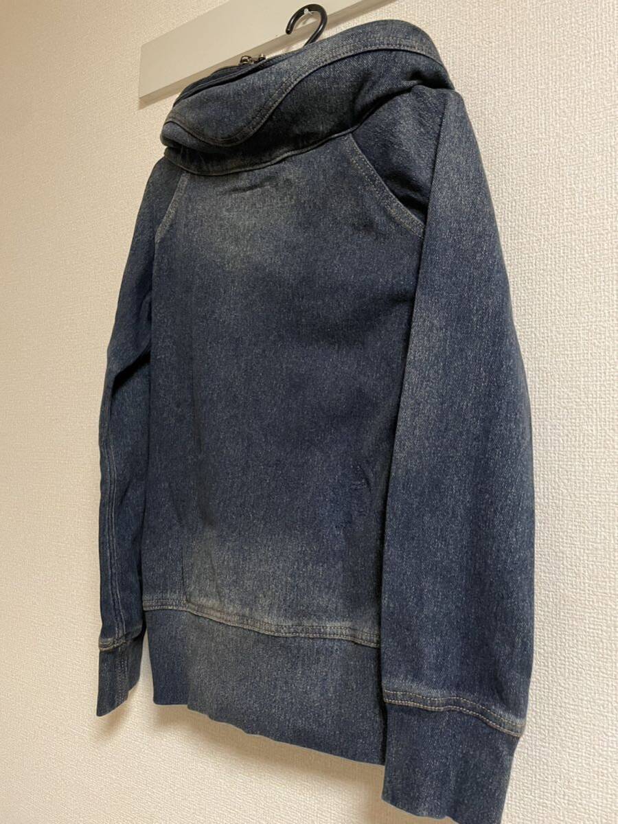 新品 タグ付 GOA g.o.a ゴア ビッグフード デニム ジップアップ パーカー vintage denim hoodie bono jacket LGB L.G.B 00's y2k_画像2