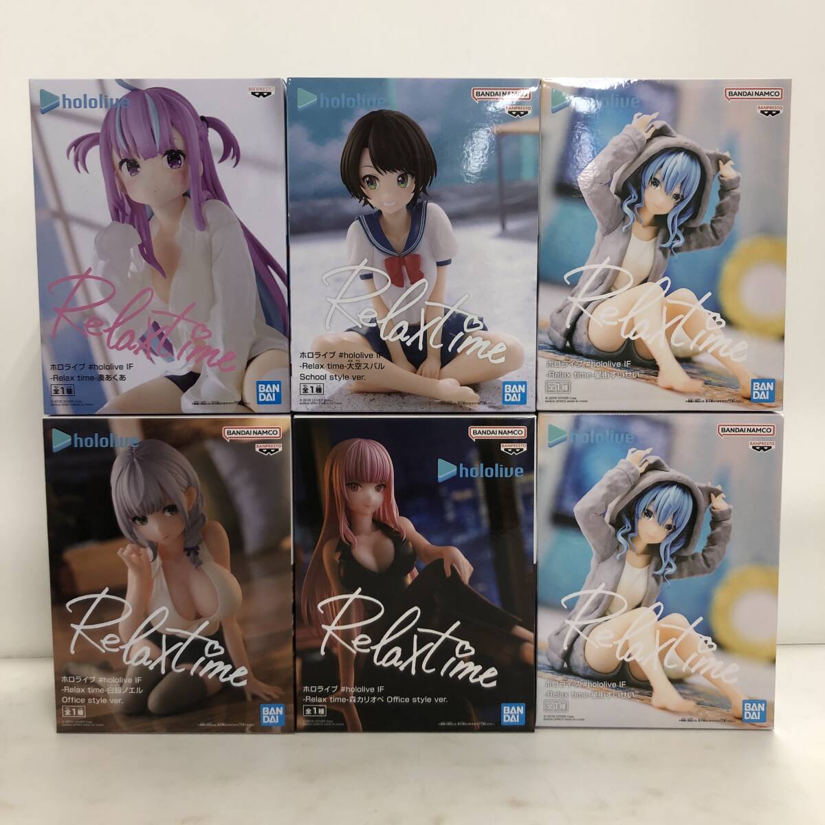 まとめ売り hololive ホロライブ IF -Relax time- フィギュア 11点セット (+グッズ) 湊あくあ 白銀ノエル 星街すいせい 他【中古品】_画像3