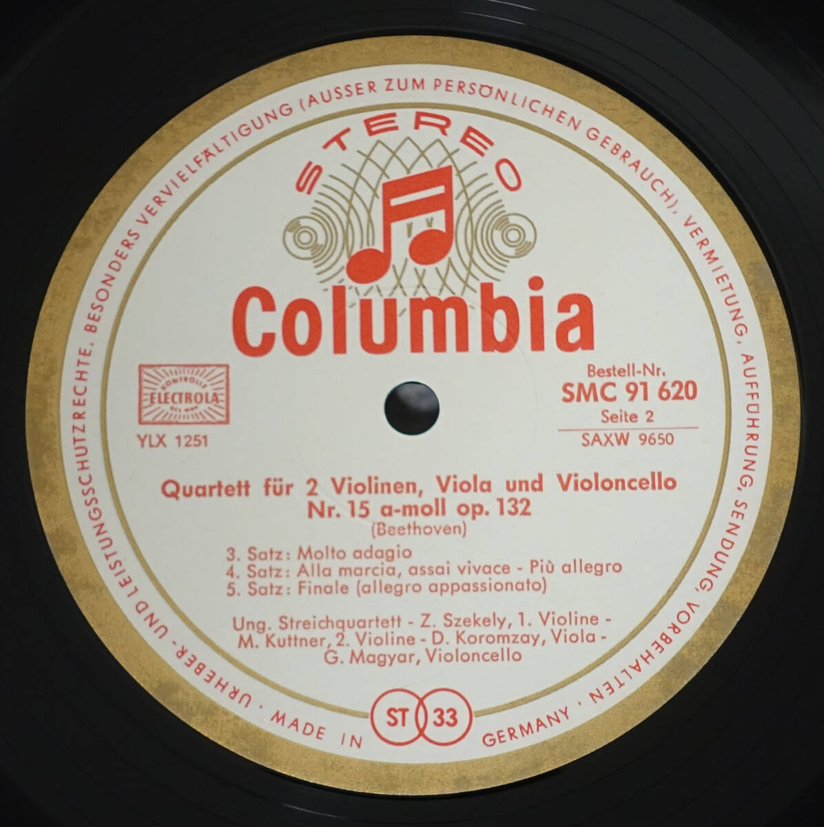 独Columbia SMC ベートーヴェン: 絃楽四重奏全集 ハンガリー弦楽四重奏団の画像10