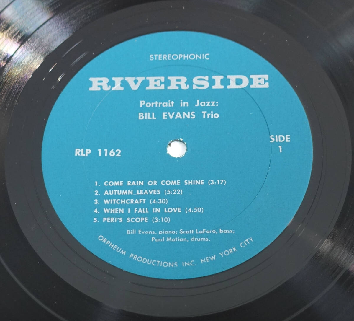美盤! US RIVERSIDE RLP 1162 Orpheum Portrait in Jazz / Bill Evans Trio_画像7