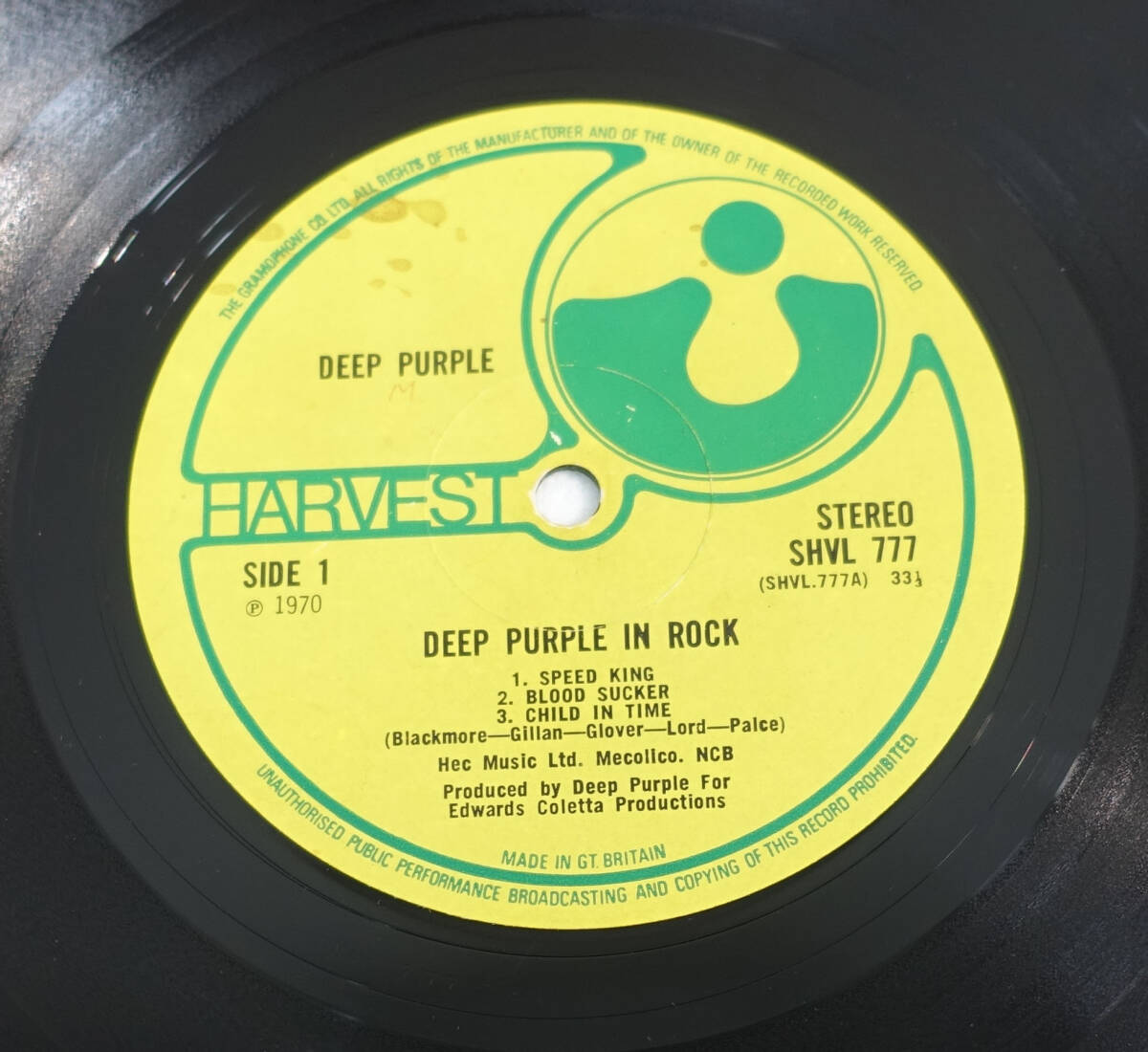 UK Original 初回 HARVEST SHVL 777 Deep Purple in Rock MAT: A2/B1の画像5