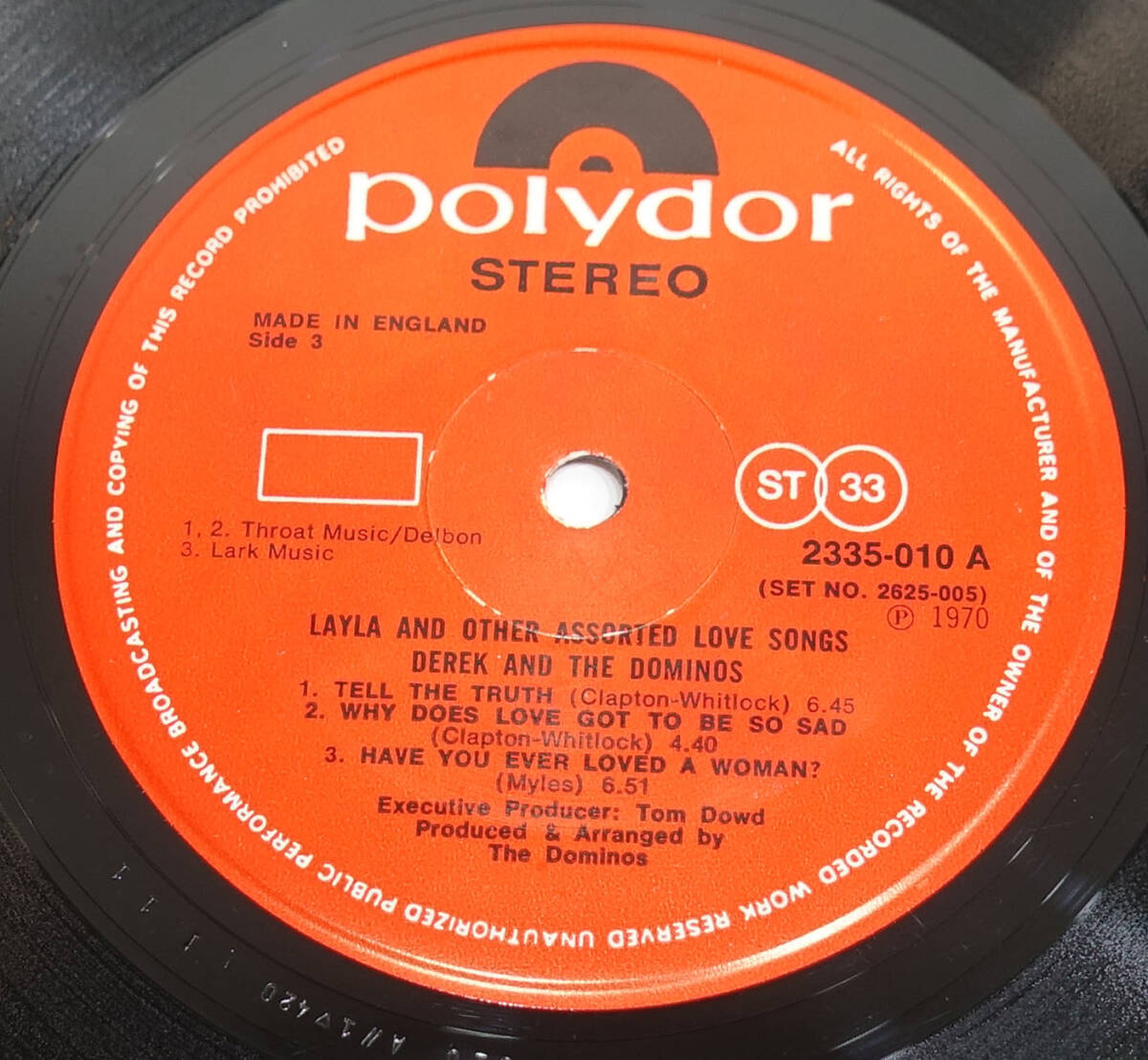 極上品! UK Original 初回 POLYDOR LAYLA / Derek and The Dominos MAT: A1/B2/A1/B2 +完品_画像5