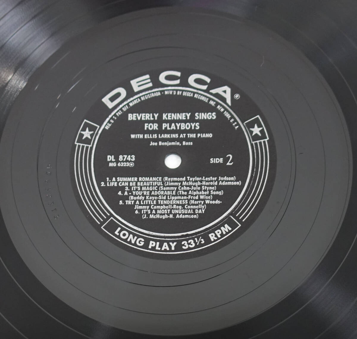 極美! US DECCA MONO DL 8743 オリジナル Beverly Kenney Sing For Playboys DG/Flat Edgeの画像8