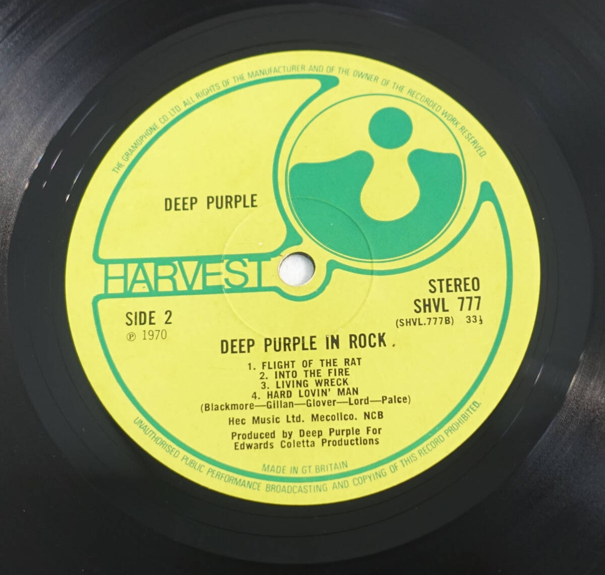 UK Original 初回 HARVEST SHVL 777 Deep Purple in Rock MAT: A2/B1の画像6