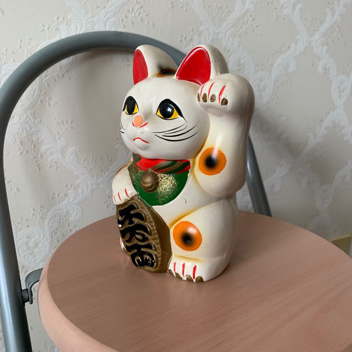 貯金箱 招き猫 縁起物 置物 商売繁盛 陶器 昭和レトロ の画像3