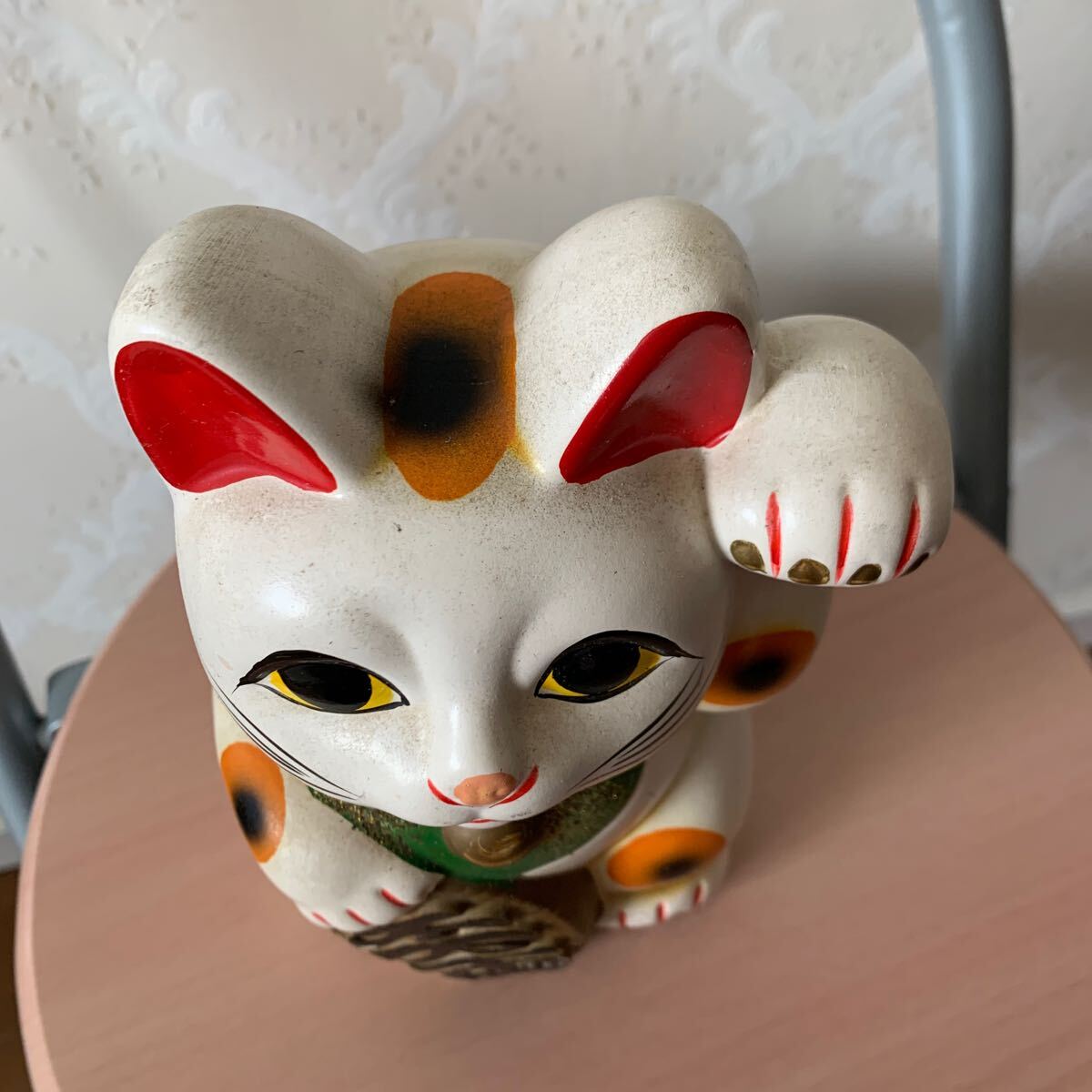 貯金箱 招き猫 縁起物 置物 商売繁盛 陶器 昭和レトロ の画像7