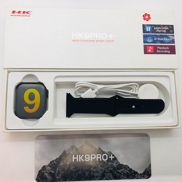 【最新モデル】HK9 PRO PLUS スマートウォッチ Chat GPT搭載 AMOLED 日本語対応 血糖値 血圧 着信 通話 音楽再生 【HK9+】