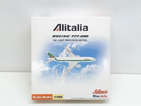 W188-N30-1840 飛行機模型 2点 セット Alitalia BOEING 747 1/400スケール / EURO CLASSICS BOEING 777-200 1/500スケール 現状品③_画像2