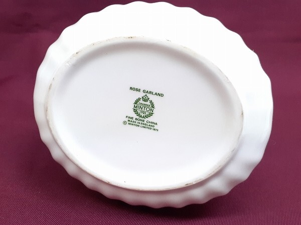 W177-N29-3001 MINTON ミントン Rose Garland シュガーポット 洋食器 茶器 箱あり 現状品③_画像7