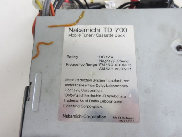 W127-N30-1808 Nakamichi ナカミチ MA-250 TD-700C Mobile Tuner カセットデッキ PC-100 Mobile Sound Dydtem 現状品①の画像6