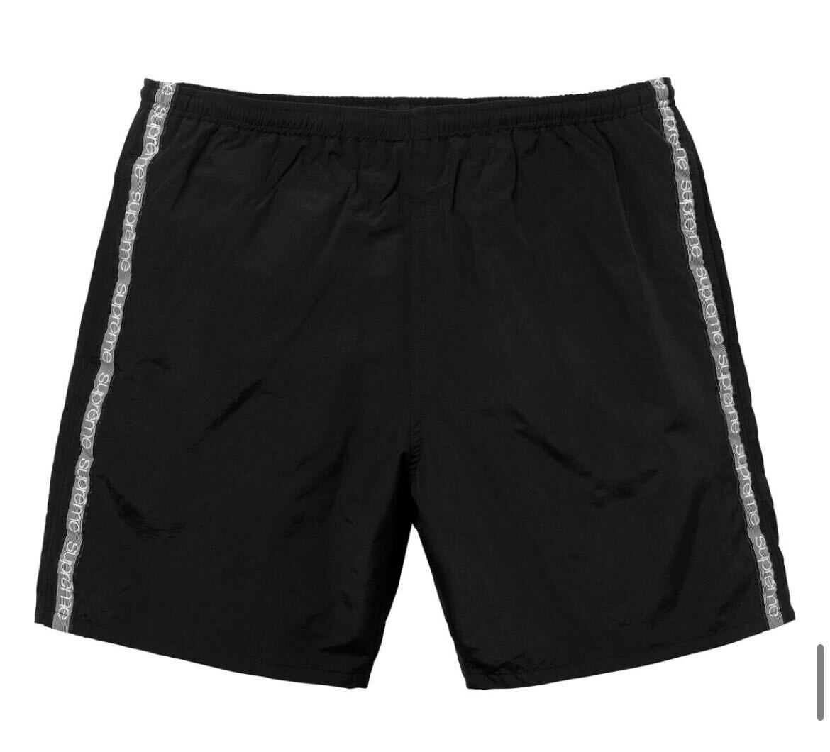 Sサイズ　Supreme 18ss Tonal Taping Water Short ショートパンツ　ショーツ 黒 ブラック_画像1