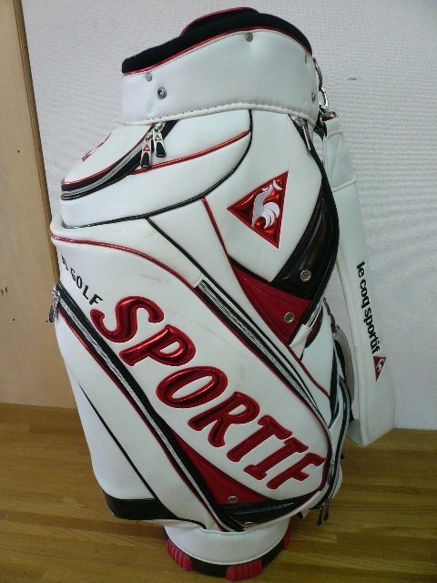 TLH-00014-03 le coq sportif ルコック ESPRIT DE GOLF 白 赤 黒 QQ1114 キャディバッグの画像5