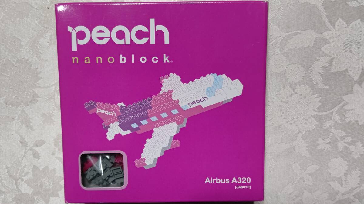 2012年 博品館限定 廃番 ナノブロック nanoblock peach Airbus A320 ピーチ航空 ピーチ・アビエーション エアバスA320 未開封_画像1