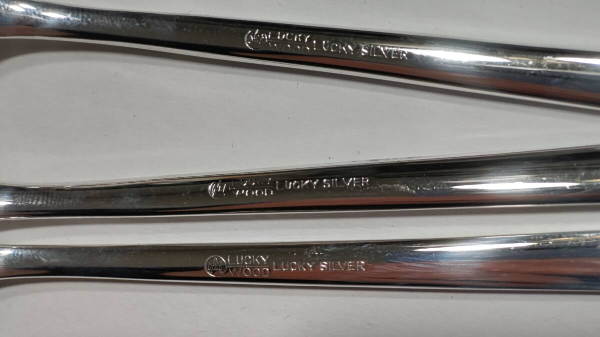 ヴィンテージ 昭和レトロ LUCKY WOOD LUCKY SILVER刻印 スプーン ヴィンテージ 昭和レトロ LUCKY WOOD LUCKY SILVER刻印 スプーン