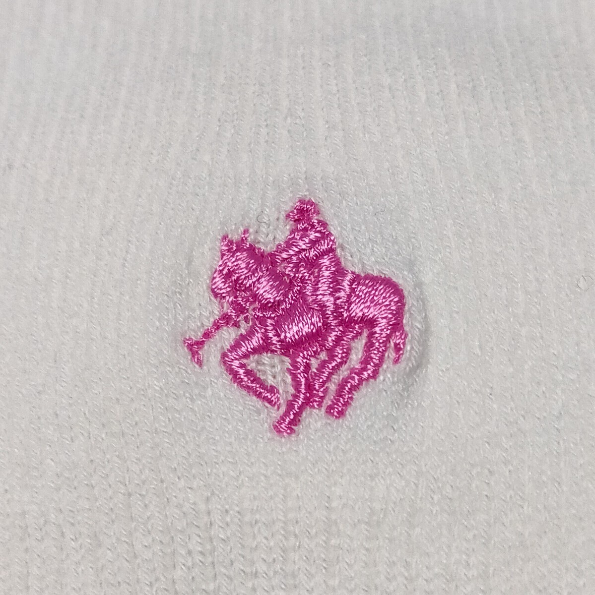 未使用 POLO ポロ GUNZE グンゼ 両面ロゴ 刺繍 リブ ソックス 23-25cm スクール _画像3