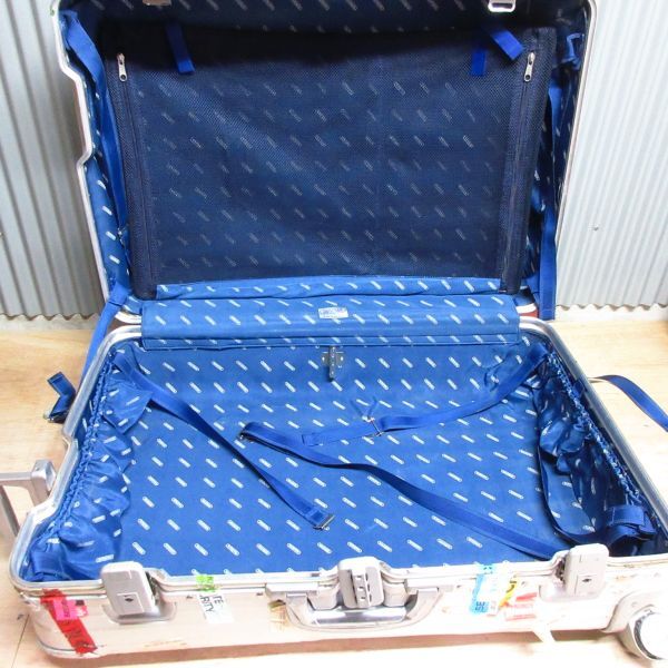 ドイツ製 RIMOWA 廃盤 オールド リモワ 4輪 青タグ プルタブ サイドハンドル topas トパーズ 大型 スーツケース キャリケース/ガ318-8_画像3