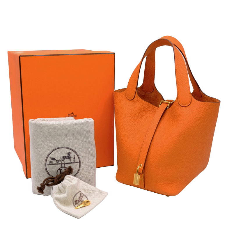 【美品】HERMES エルメス ピコタンロック PM ハンドバッグ トリヨンクレマンス オレンジ #U