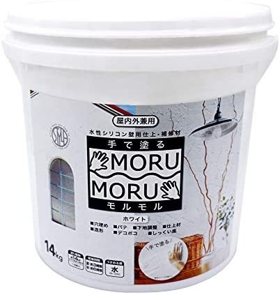 ニッペ 手で塗るMORUMORU（モルモル） 14kg 白 漆喰風塗料の画像1