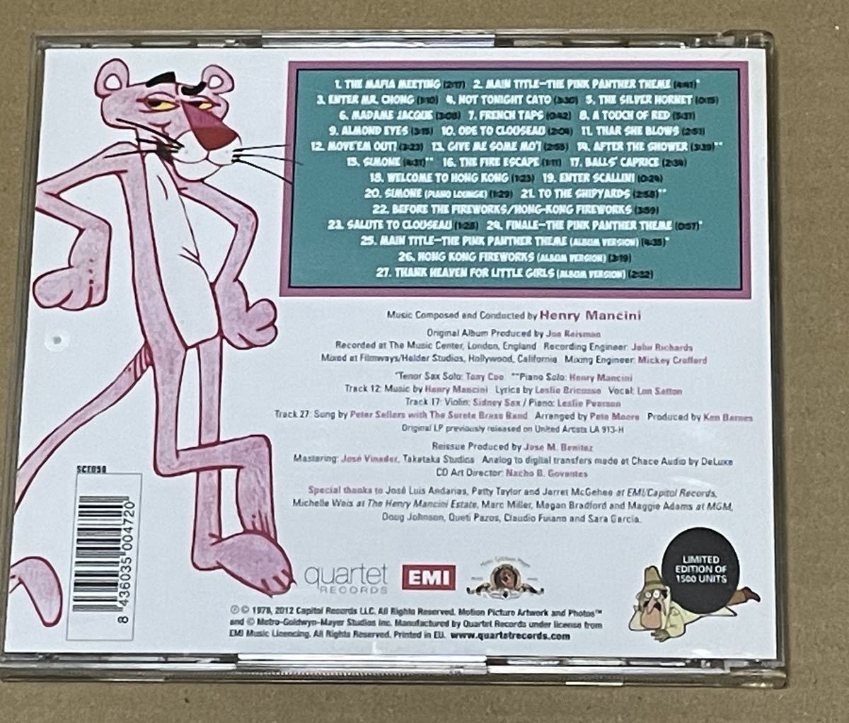  включая доставку редкий 1500 листов ограничение Henry Mancini - Revenge Of The Pink Panther зарубежная запись CD / Henry * man si-ni/ SCE050