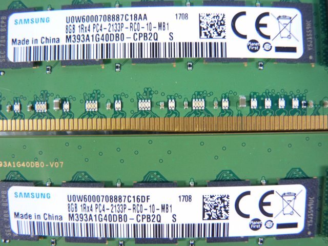 1POG // 8GB 4枚セット計32GB DDR4 17000 PC4-2133P-RC0 Registered RDIMM 1Rx4 M393A1G40DB0-CPB2Q 15-102214-01//Cisco UCS C220 M4S取外の画像2