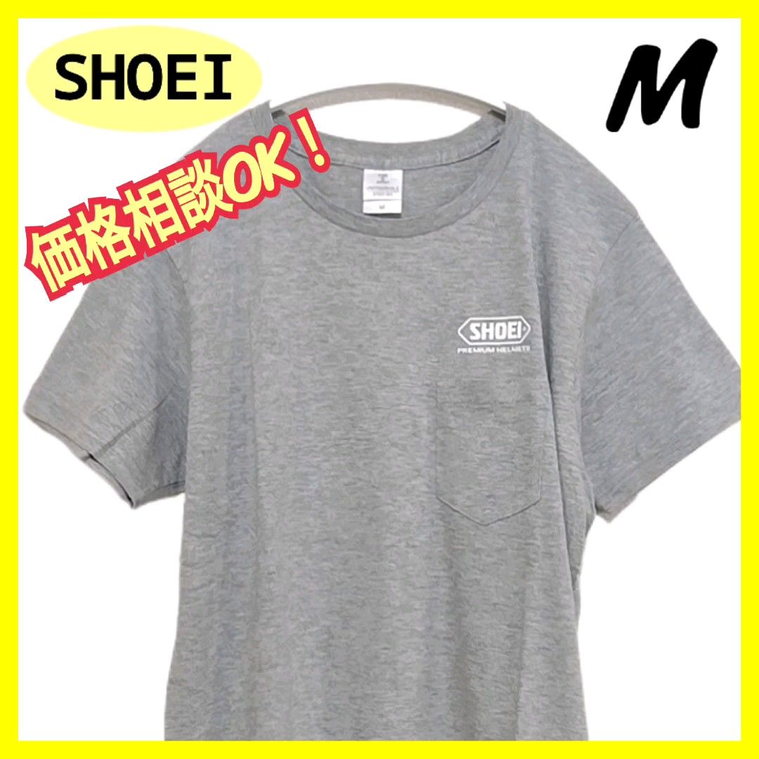 【新品】SHOEI ショウエイ ロゴ 半袖 Tシャツ M グレー トップス メンズ レディース 男女兼用