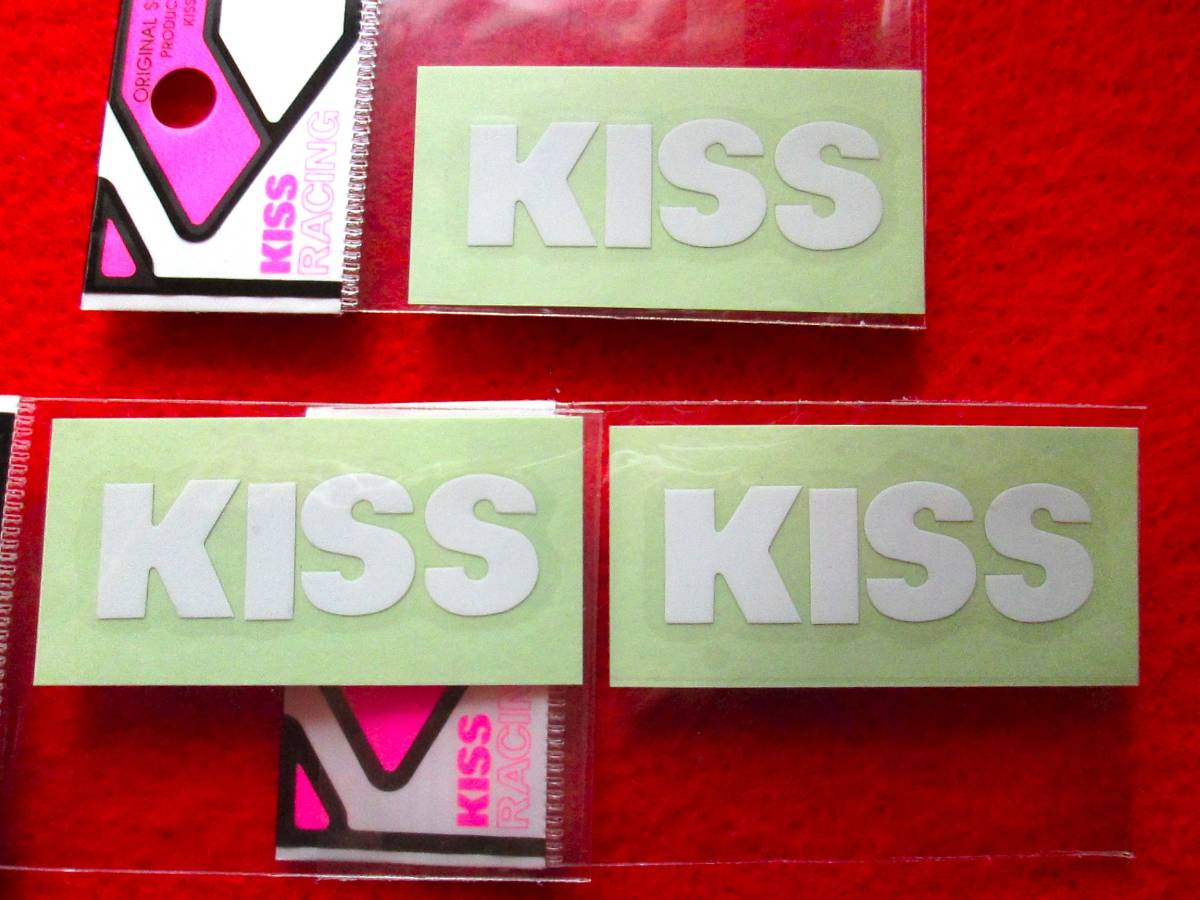 絶版品 KISS RACING TEAM 当時物 【KISSステッカー3枚組。SET ホワイト抜き文字】 保管新品_画像1