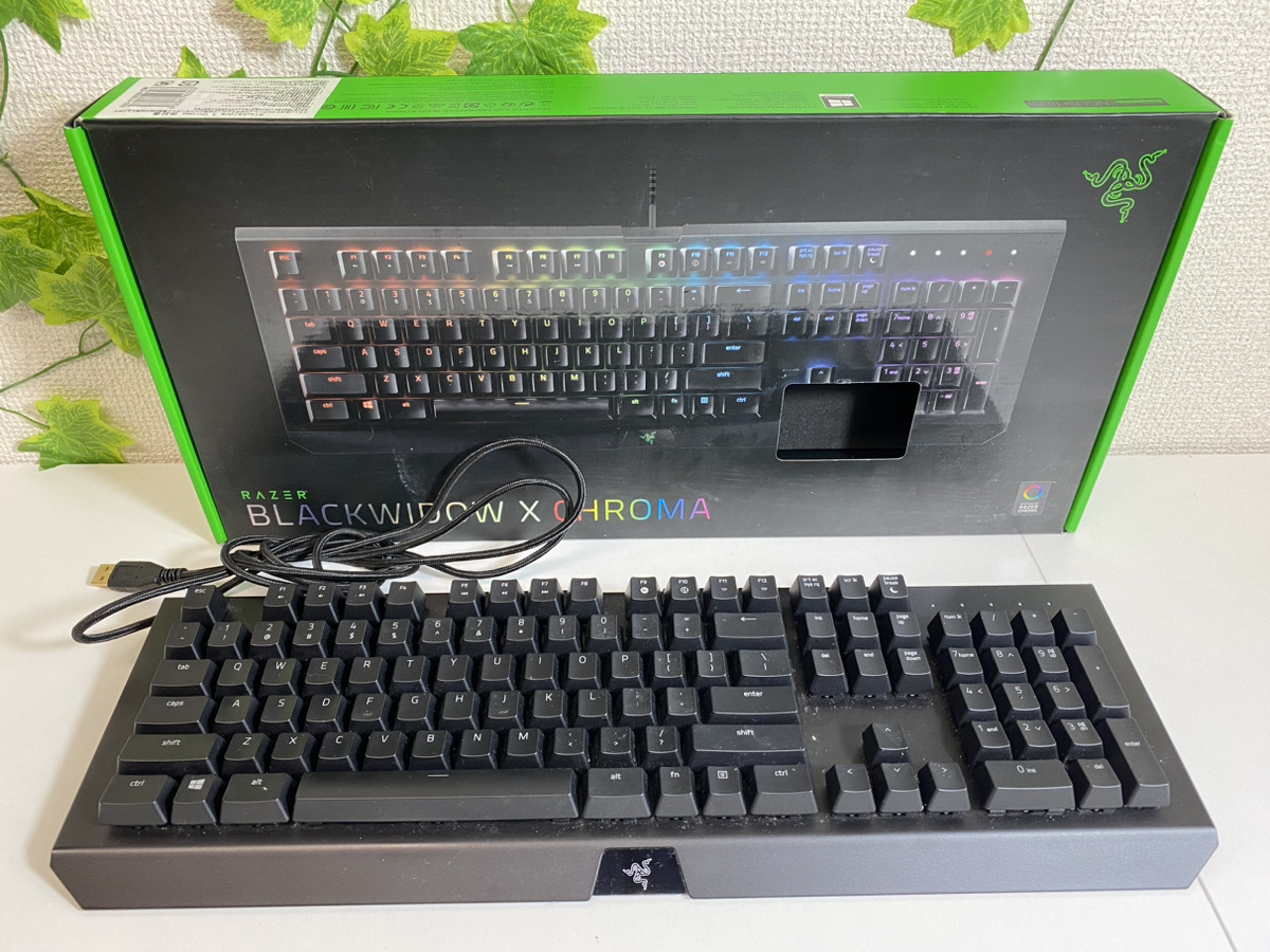 3084-93★動作確認済★RAZER ゲーミングキーボード BLACKWIDOW X CHROMA/ゲーミングマウス MAMBA ELITE 有線 ゲーミング用品 2点おまとめ★の画像2