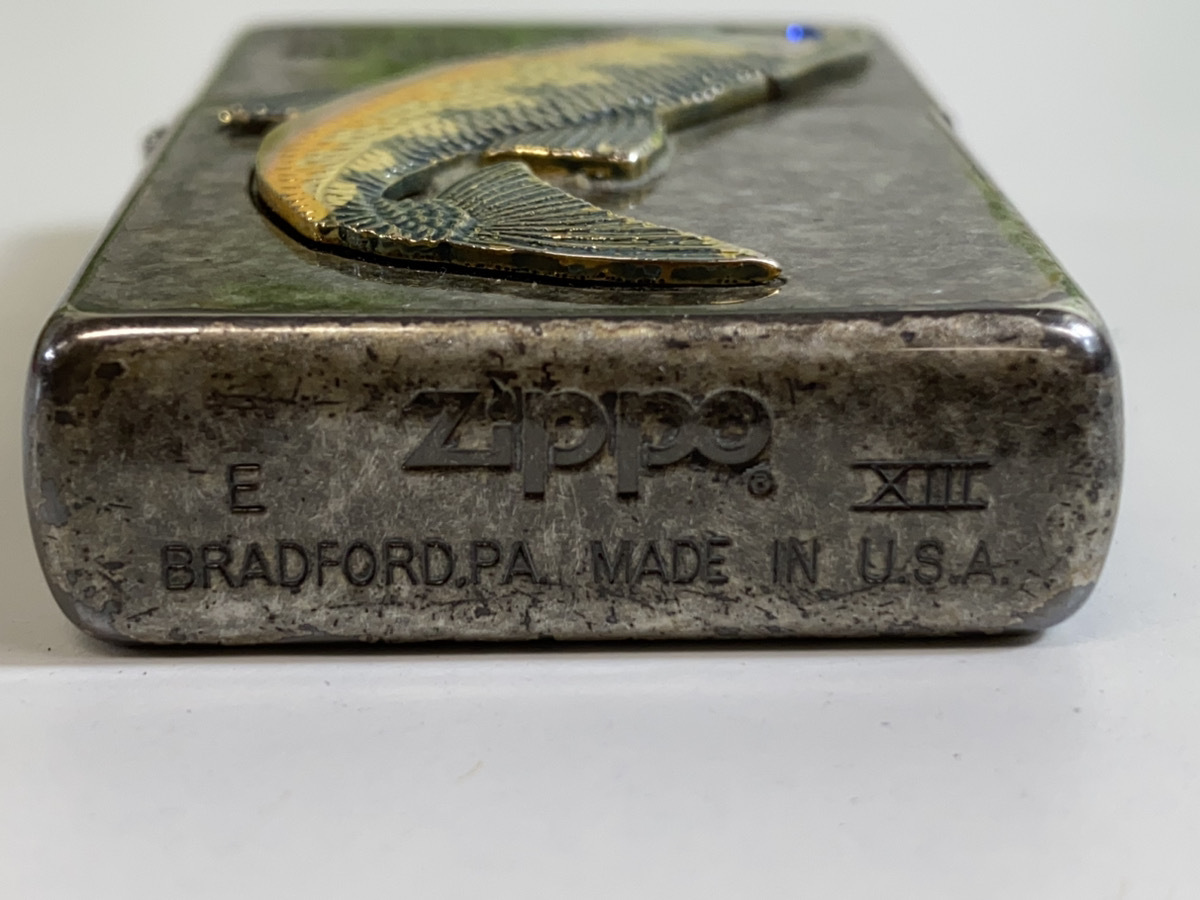 3126-02★ZIPPO ジッポ オイルライター ライター 喫煙具 ニジマス 魚 フィッシュデザイン シルバー★_画像3