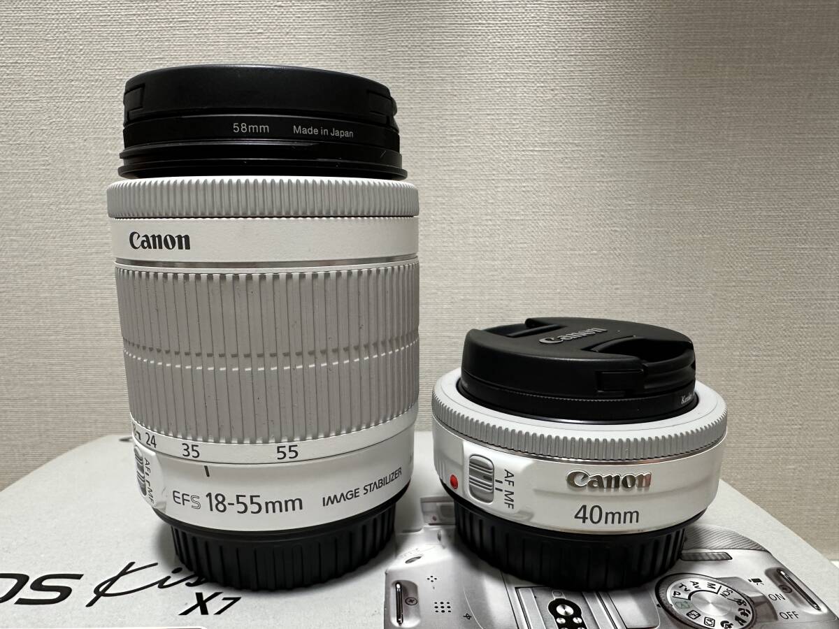 【美品】CANONデジタルカメラ EOS KISS X7 / EF 40 STM, EF-S 18-55 IS STM キット_画像3