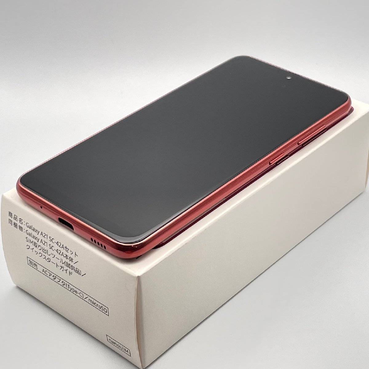 中古品 Galaxy A21 SC-42A Red Android スマートフォン ドコモ SIMロック解除済み