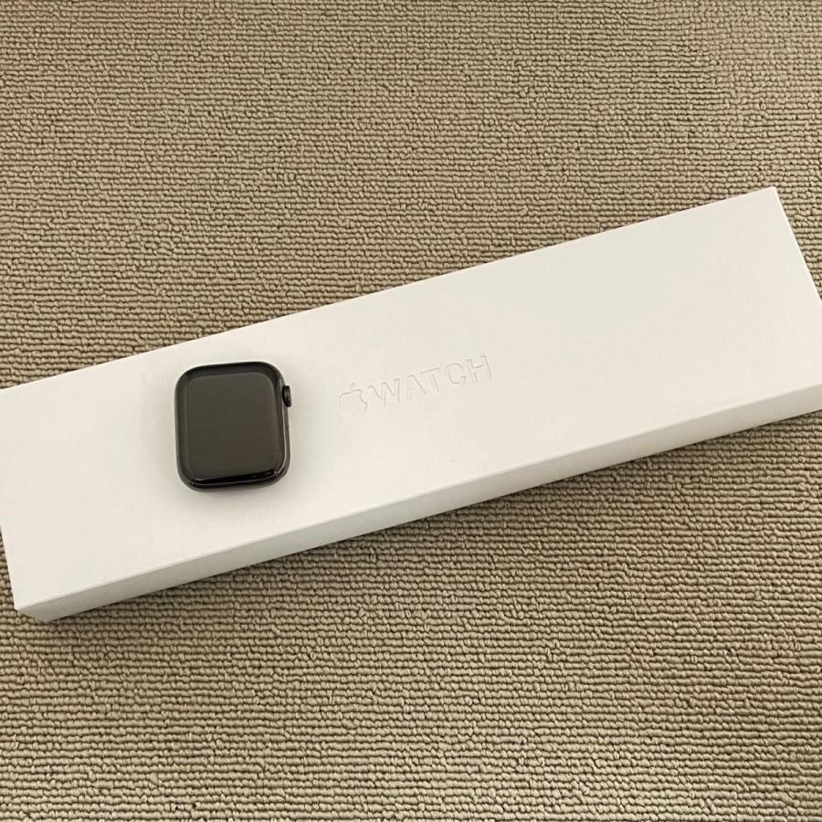 中古品 MKL23J/A A2478 Apple Watch Series 7 45mm Graphite Stainless Steeel Case Abyss Blue Sport Band GPS+Cellular アップルウォッチ