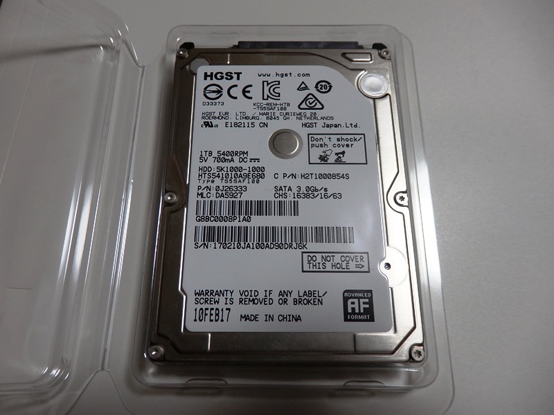 中古 HDD 1TB(1000GB) 2.5インチ 9.5mm 内臓 /2の画像1