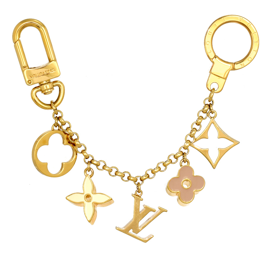  Louis Vuitton bag charm chain f rule du monogram key holder M65111 Gold color LOUIS VUITTON