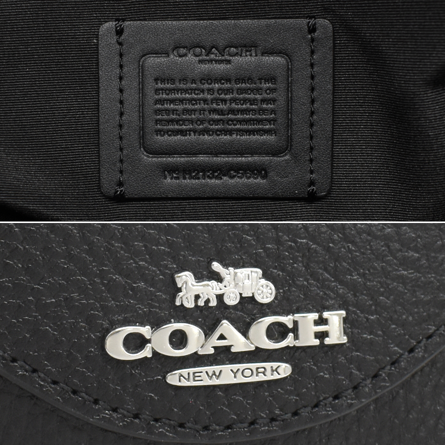 新品同様 コーチ トート ショルダーバッグ C5690 レザー ブラック ストラップなし COACH_画像9