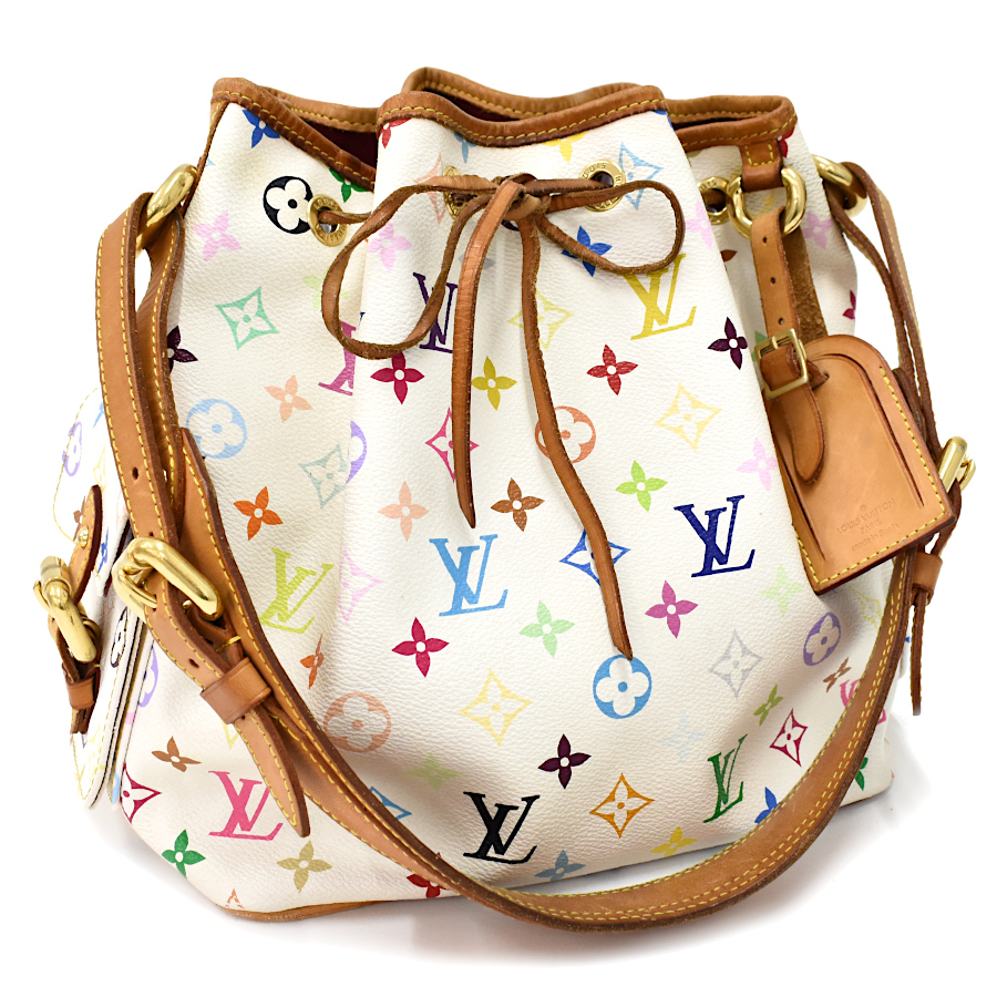 ルイヴィトン プチノエ ショルダーバッグ M42229 モノグラム マルチカラー ブロン ホワイト LOUIS VUITTON_画像1