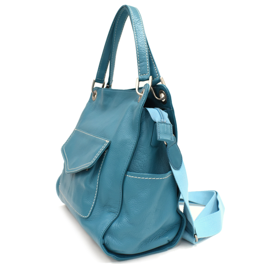  bar kos is naaf2way handbag shoulder bag leather light blue Hanaa-fu by BARCOS