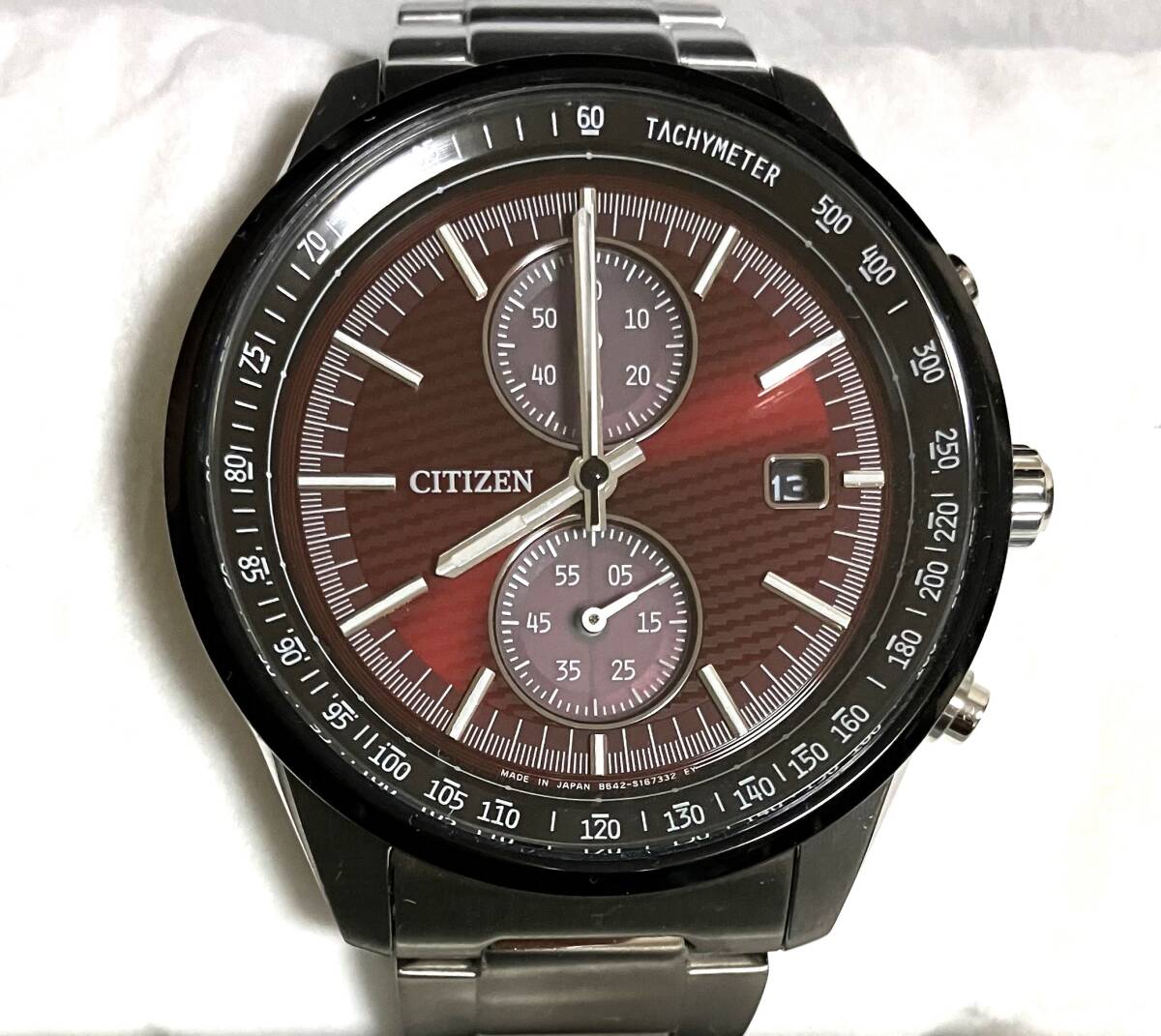 ★未使用 稼動品★シチズン コレクション★CITIZEN JOUNETSU COLLECTION★エコドライブ★レッド文字盤★メンズ腕時計★箱・説明書付属★