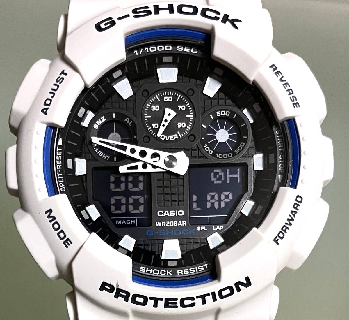 ★稼動品★使用感小★CASIO カシオ/G-SHOCK カシオ★GA-100B-7AJF★クオーツ★アナデジ★黒文字盤★メンズ腕時計★_画像2