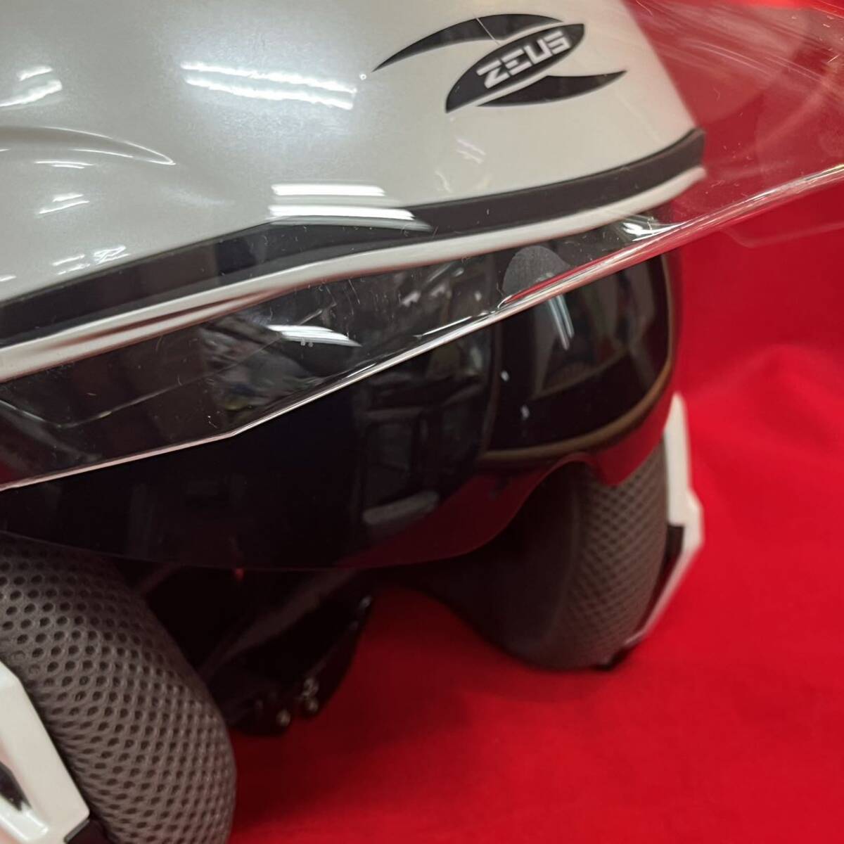 ☆美品☆ 南海 ナンカイ ゼウス ジェットヘルメット NAZ-221 パールホワイト Mサイズ 2019年製 ZEUS バイク (03176T_画像9