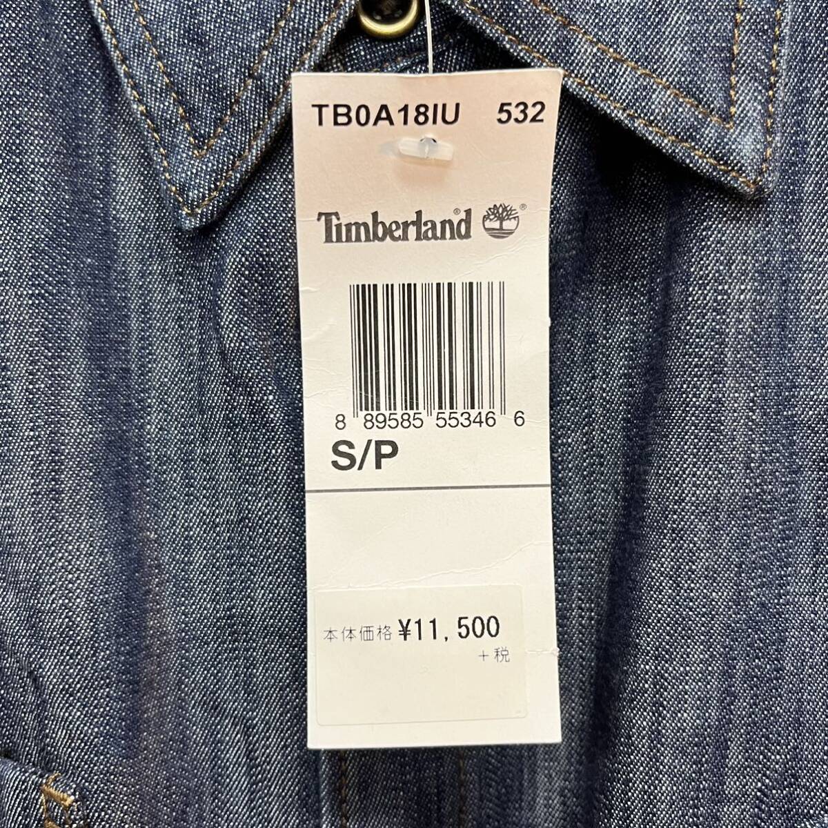 ☆未使用品☆ Timberland ティンバーランド デニムシャツ SLIM FIT サイズS 長袖 BLUE 定価¥11500(03246F
