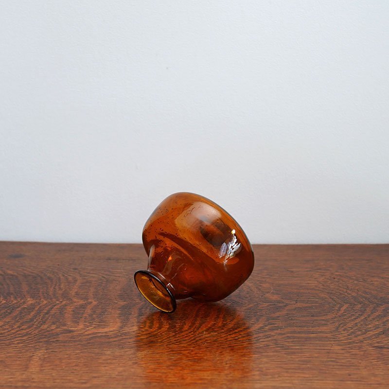 Erik Hoglund Amber Vase / Kosta Boda / Sweden / 1950s-70s エリック ホグラン ガラスボトル 瓶 北欧 ヴィンテージ_画像5