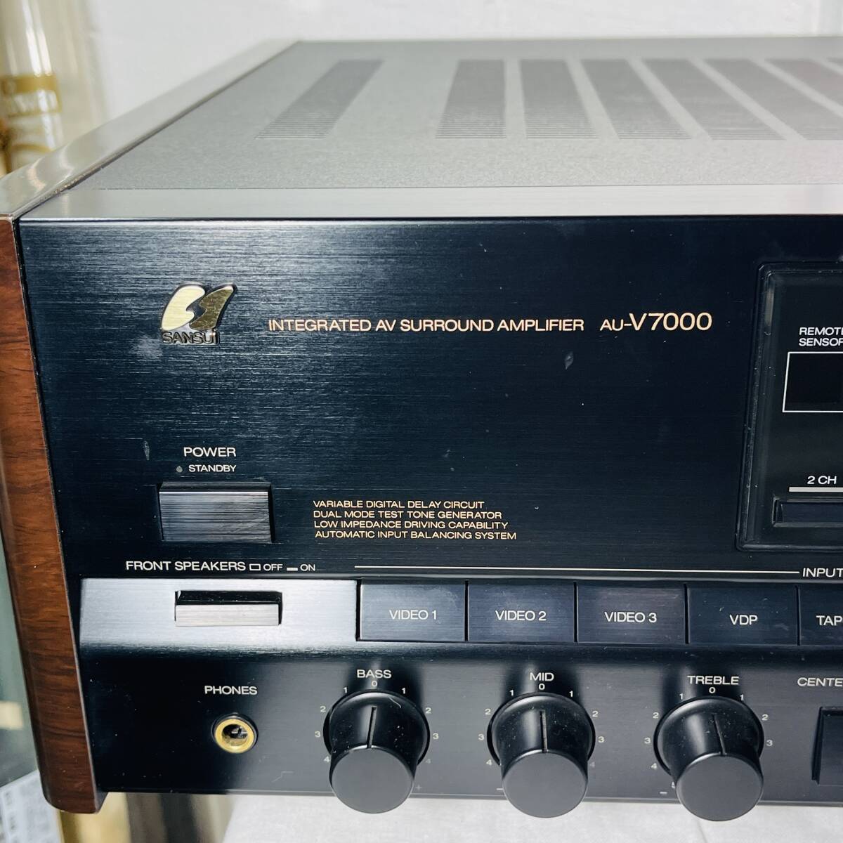 AV amplifier SANSUI INTEGRATED AV SURROUND AMPLFIER AU-V7000 Surround amplifier operation goods record sound out has confirmed USED goods connection verification only 