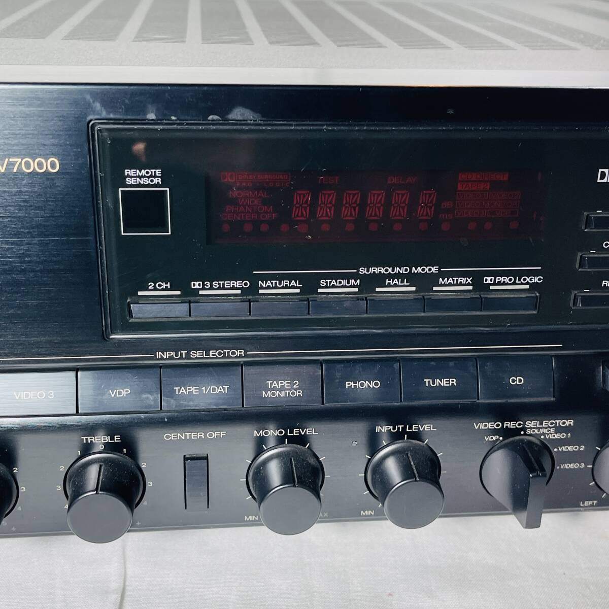 AV amplifier SANSUI INTEGRATED AV SURROUND AMPLFIER AU-V7000 Surround amplifier operation goods record sound out has confirmed USED goods connection verification only 
