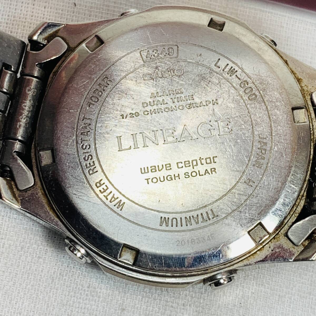 CASIO カシオ 腕時計 LINEAGE リンエージ LIW-600 ソーラー電波時計 チタン メンズ USED品 1円スタート _画像6
